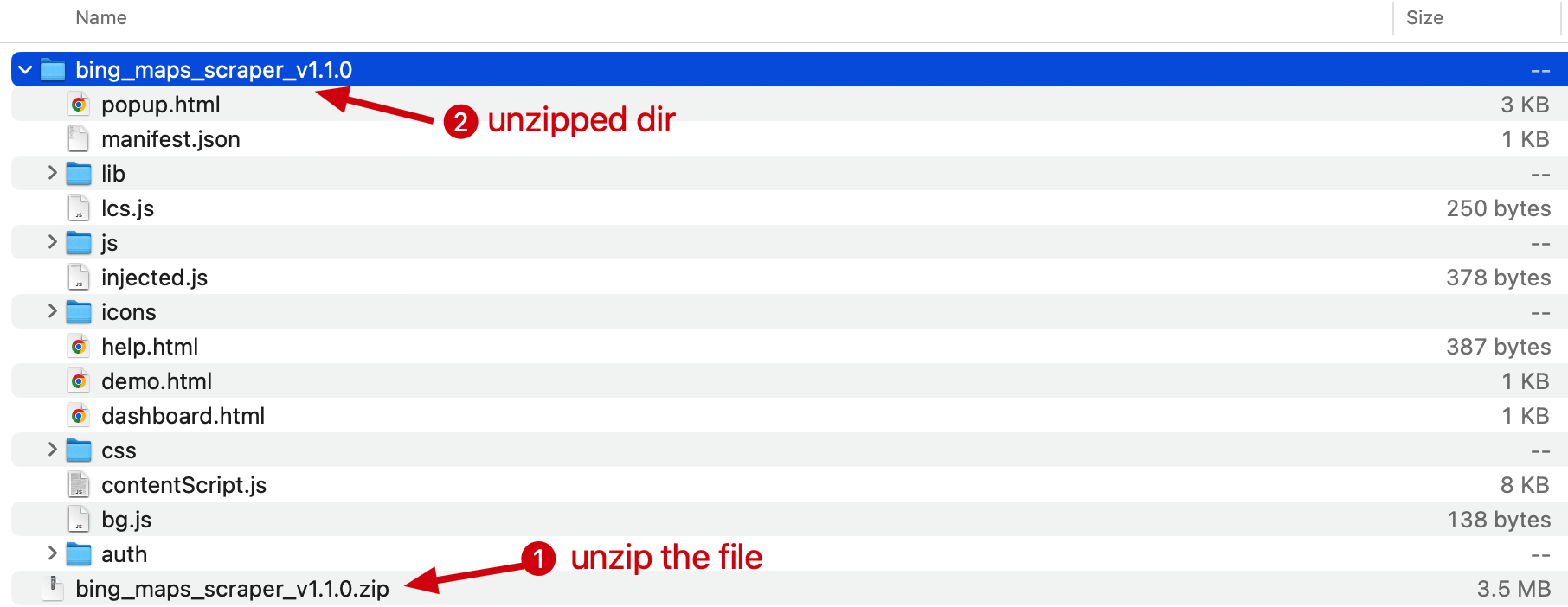 unzip